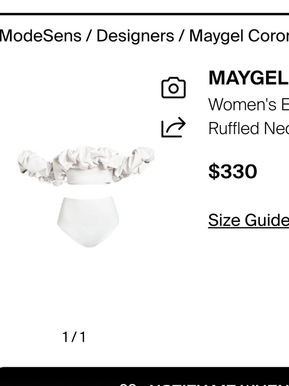 Maygel Coronel exclusive Alessandra ruffle neckline bikini top in cloud - Picture 4 of 4